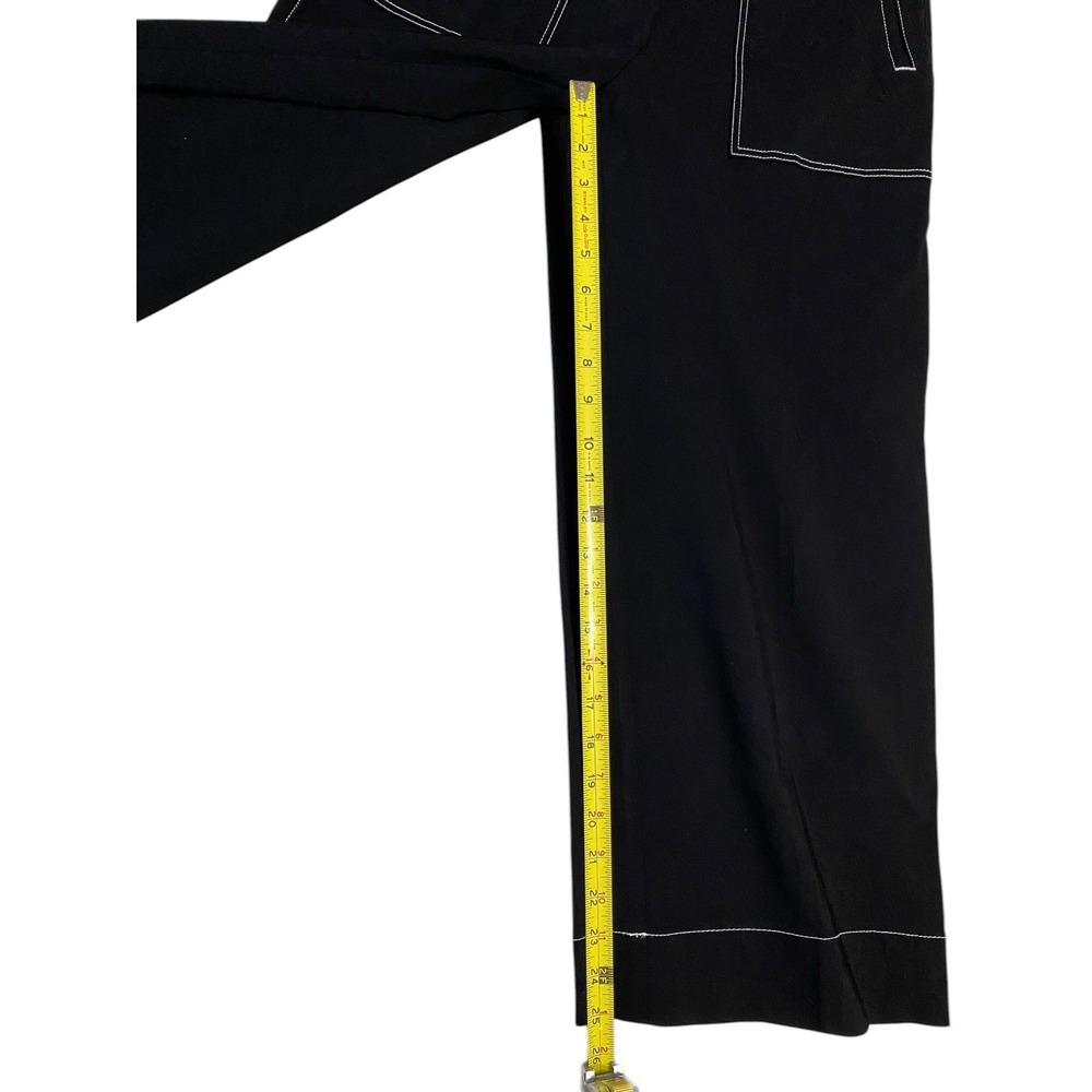 Chico's Brigitte Wide Leg Cropped Pants Black Contrast Stitch Size 1.5 R US 10 - Picture 4 of 8